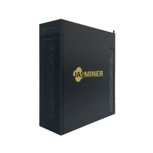 jasminer x16 q 1950m ethash asic miner  black slim tower chassis with gold jasminer side branding and mesh side ventilation panels sold by sell your pc south africa