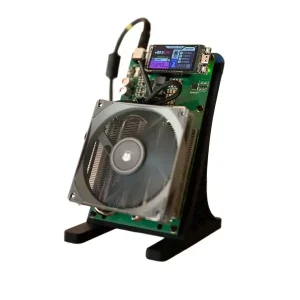 nerdminer nerdqaxe++ 48t bitcoin solo miner | sell your pc nerdminer nerdqaxe++ 48t bitcoin sha 256 solo miner green vertical pcb on black stand with single axial fan and nerdqxe lcd readout sold by sell your pc south africa