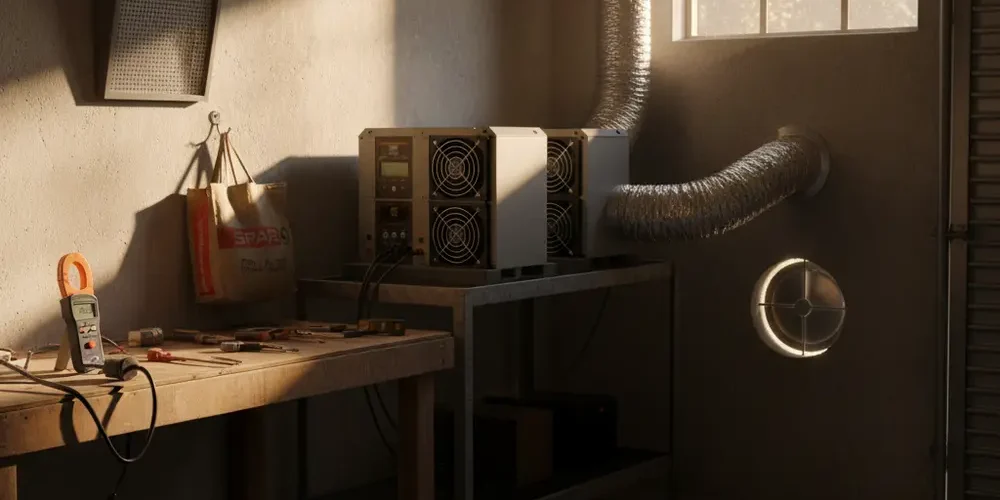 Garage mining cooling and ducting