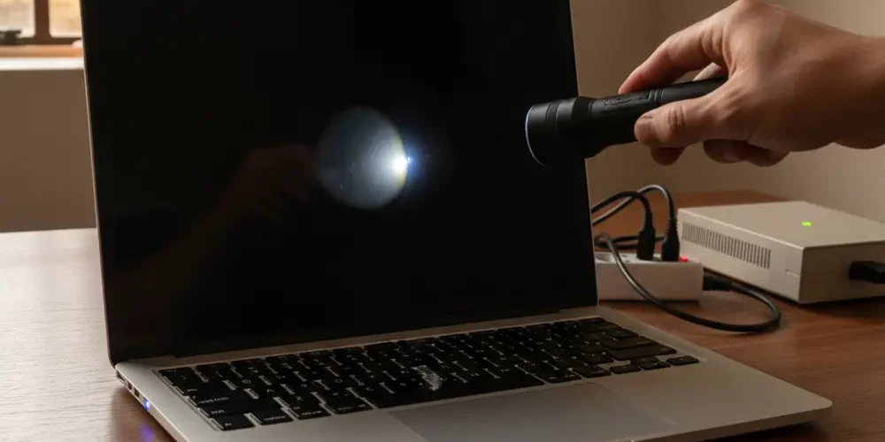 Laptop Screen Black but Power Light On