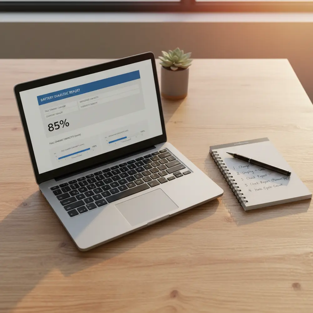 how to check battery health on a used laptop