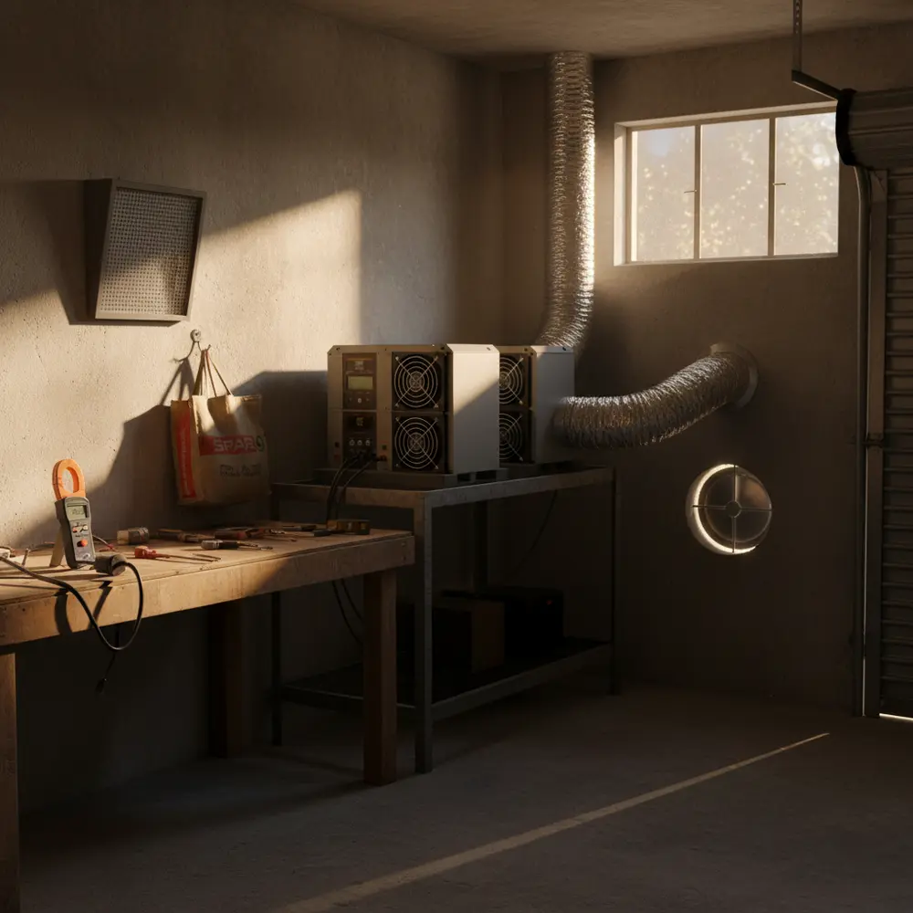 Garage mining cooling and ducting